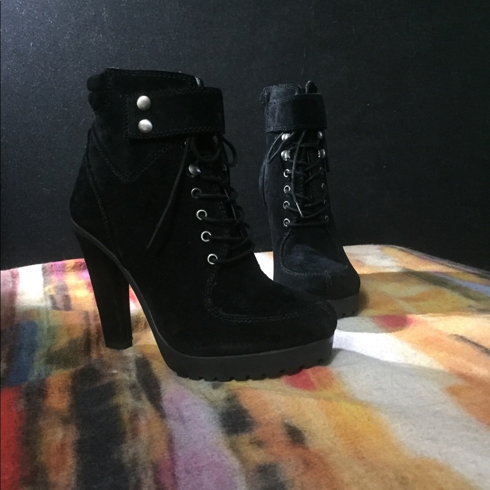 Rosegold Nancy Lace Up Heeled Boots